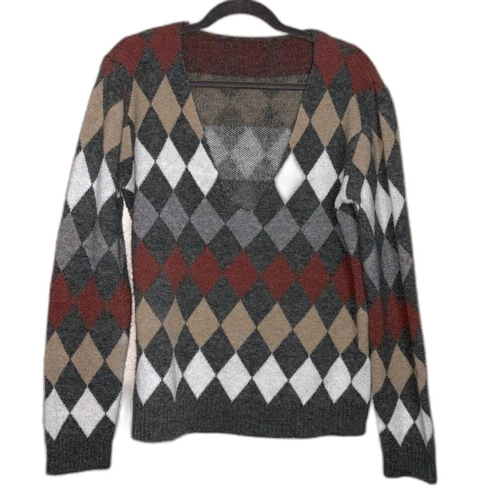 Women's Diamond Knit Sweater Size L